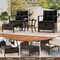 5 Piece Outdoor Furniture Set with Glass Topped Coffee Table - 27" x 25" x 33"